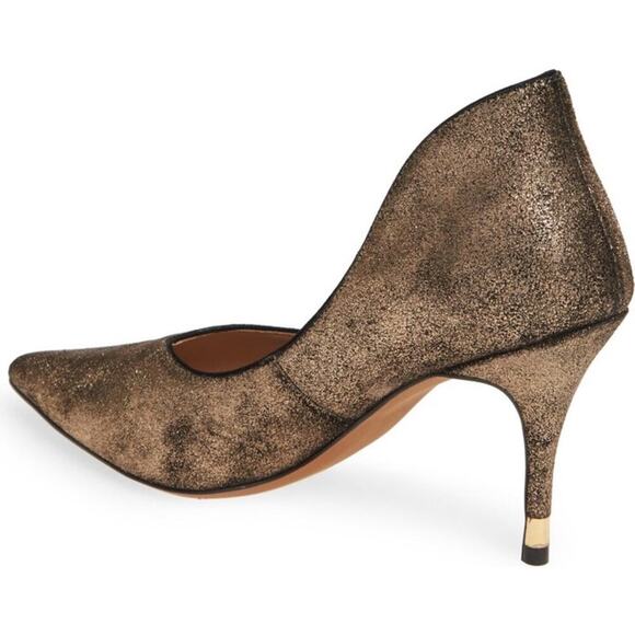 NWOB:‎ LINEA PAOLO Penrose  Stiletto Pumps Bronze Split Suede 10M (S346) - Picture 3 of 11